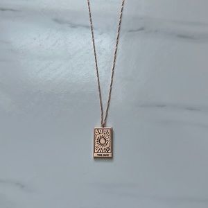 Rose Gold Sun Tarot Card Necklace